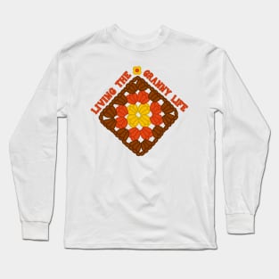 70s Crochet Granny Life Long Sleeve T-Shirt